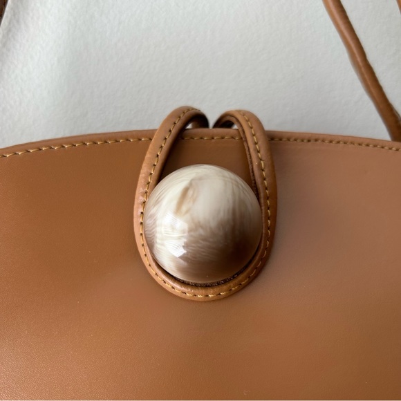 Tiffany and Fred Paris Leather Handbag Purse Brown Tan - Picture 5 of 16